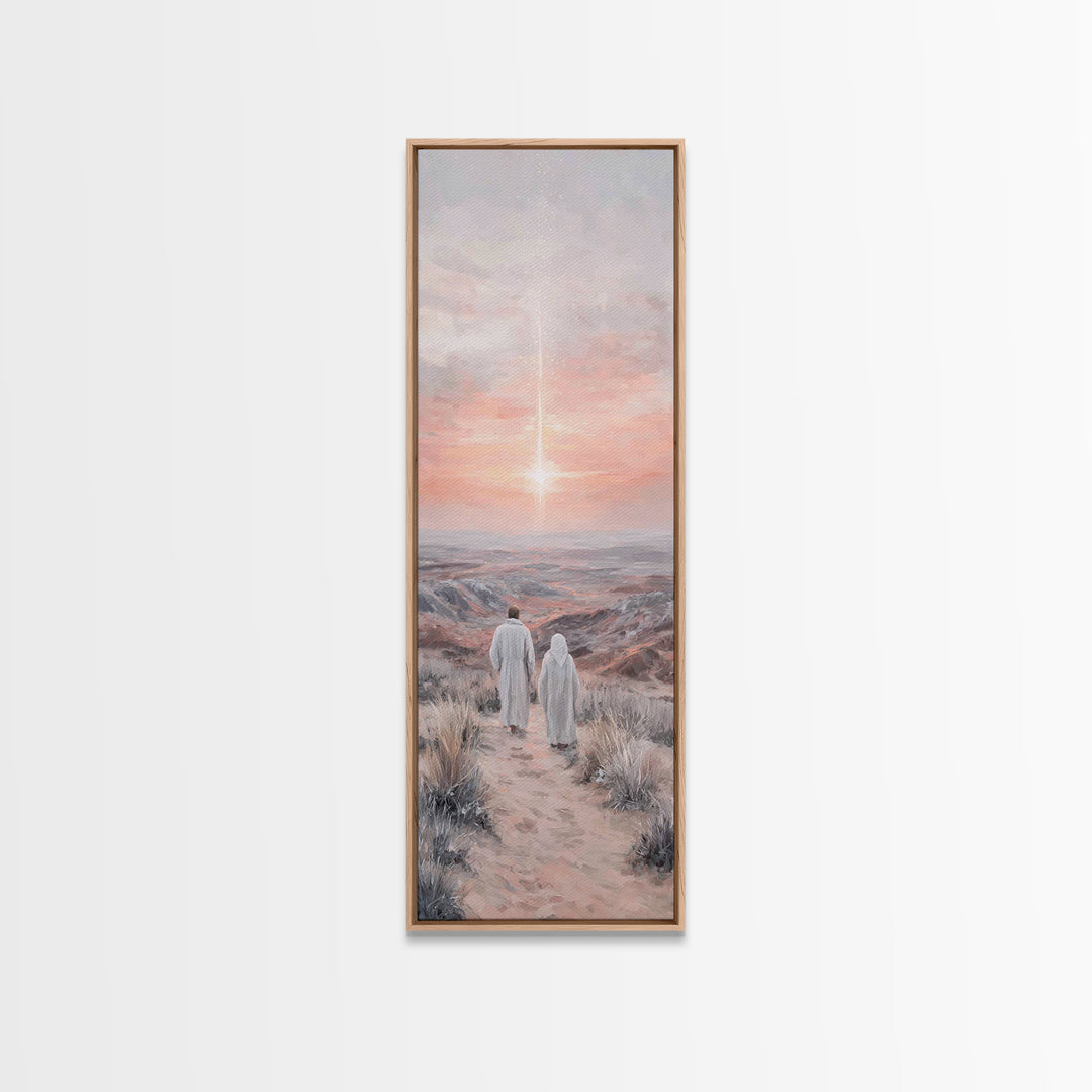 Desert Star Journey – Framed Canvas Print – Christian Wall Art – Christian Art Canvas – Christmas Art – Narrow Art – Christian Gift Ideas