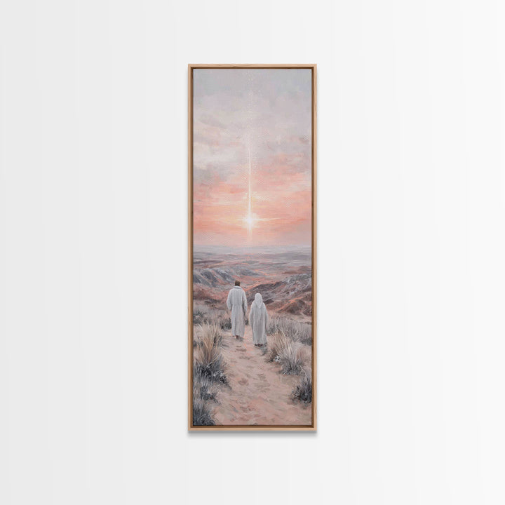 Desert Star Journey – Framed Canvas Print – Christian Wall Art – Christian Art Canvas – Christmas Art – Narrow Art – Christian Gift Ideas