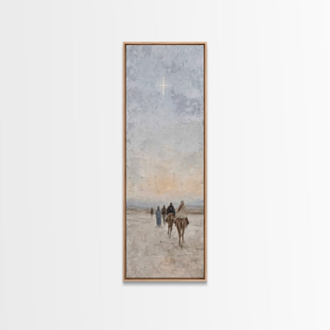 Pilgrims Of Hope – Framed Canvas Print – Christian Art – Christmas Wall Art – Christian Art Canvas – Skinny Art – Christian Christmas Decor