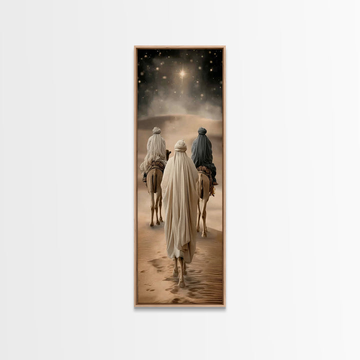 Starward Caravan – Framed Canvas Print – Christian Christmas Art – Christian Wall Art – Jesus Christmas Art – Tall Skinny Art Print – Chris