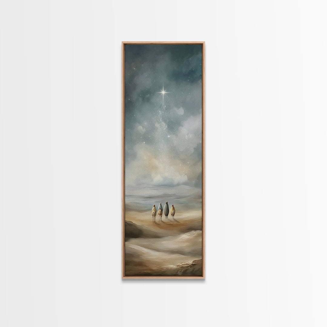 Guiding Light Voyage – Framed Canvas Print – Christian Art Canvas – Christmas Art – Christian Wall Art – Narrow Art – Christian Gift