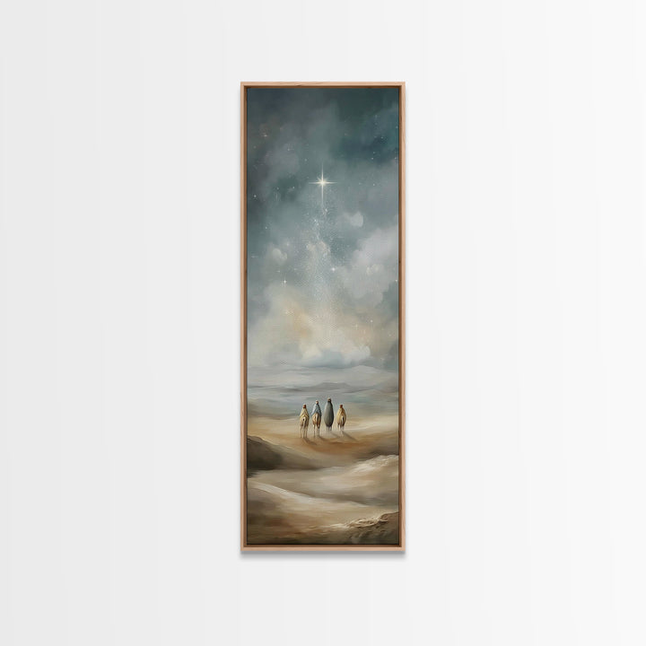 Guiding Light Voyage – Framed Canvas Print – Christian Art Canvas – Christmas Art – Christian Wall Art – Narrow Art – Christian Gift