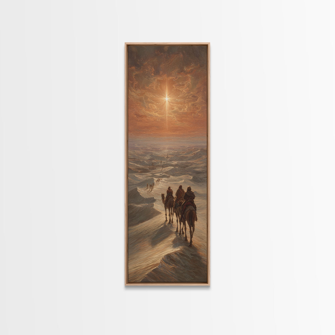 Distant Bethlehem Trail – Framed Canvas Print – Christian Wall Art – Christmas Art – Christian Art Canvas – Skinny Art – Christian Decorati
