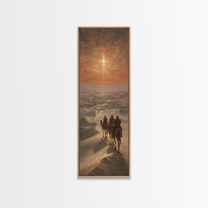 Distant Bethlehem Trail – Framed Canvas Print – Christian Wall Art – Christmas Art – Christian Art Canvas – Skinny Art – Christian Decorati