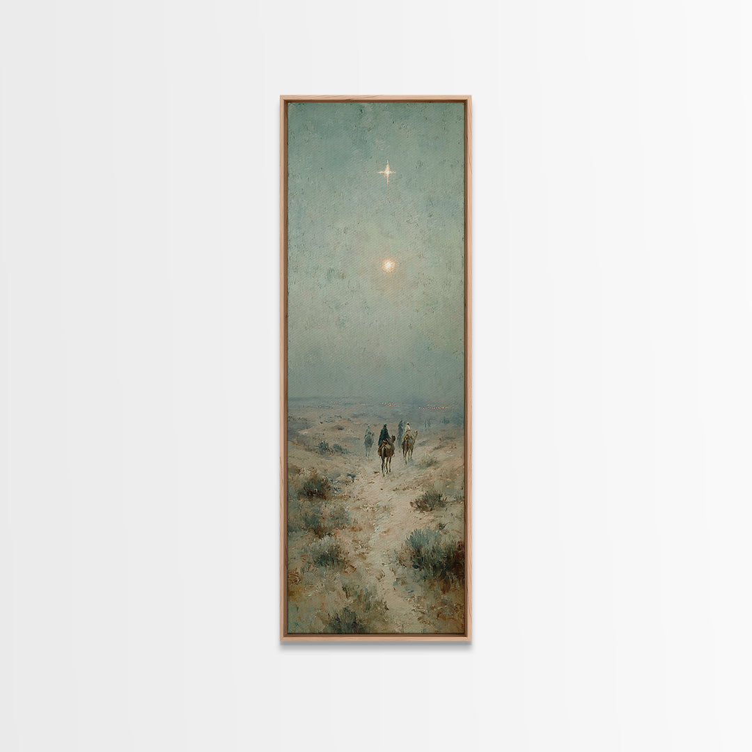 Bethlehem Star Path – Framed Canvas Print – Tall Narrow Wall Art – Christian Art – Christmas Art – Christian Art Print – Christian Canvas –