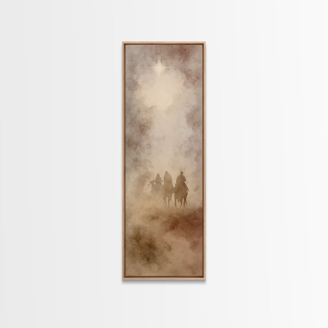 Star Of The East – Framed Canvas Print – Narrow Art – Christian Christmas Art – Jesus Painting – Christian Art Canvas – Christmas Wall Art