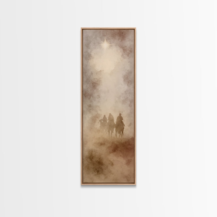 Star Of The East – Framed Canvas Print – Narrow Art – Christian Christmas Art – Jesus Painting – Christian Art Canvas – Christmas Wall Art