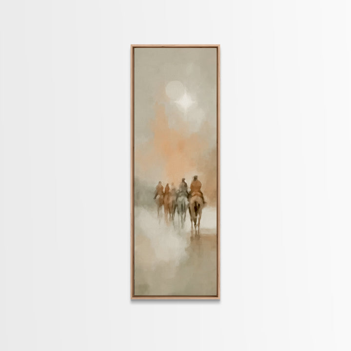 Holy Light Caravan – Framed Canvas Print – Tall Skinny Art Print – Christian Art Canvas – Christian Christmas Art – Jesus Painting – Christ