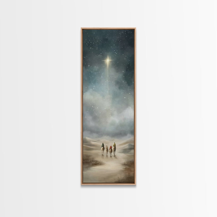 Bethlehem Journey – Framed Canvas Print – Skinny Art – Christian Art Print – Christian Wall Art – Christmas Art – Jesus Painting – Christia
