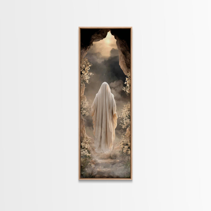 Holy Cave Dawn – Framed Canvas Print – Tall Skinny Art Print – Christian Art – Jesus Painting – Christian Art Canvas – Christian Wall Art –