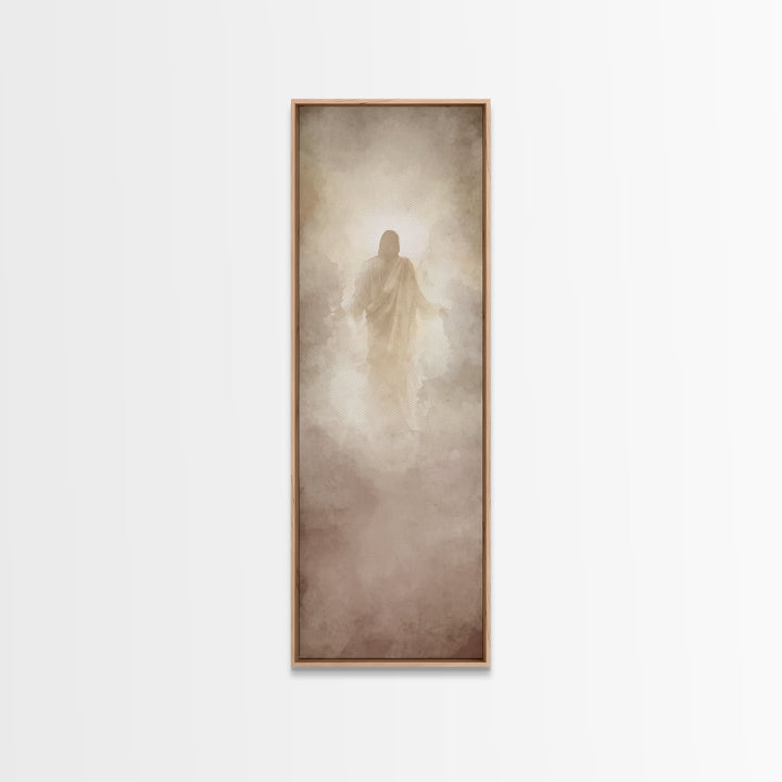 Heavenly Dawn Light – Framed Canvas Print – Tall Narrow Wall Art – Christian Wall Art – Christian Art Canvas – Jesus Painting – Christian A