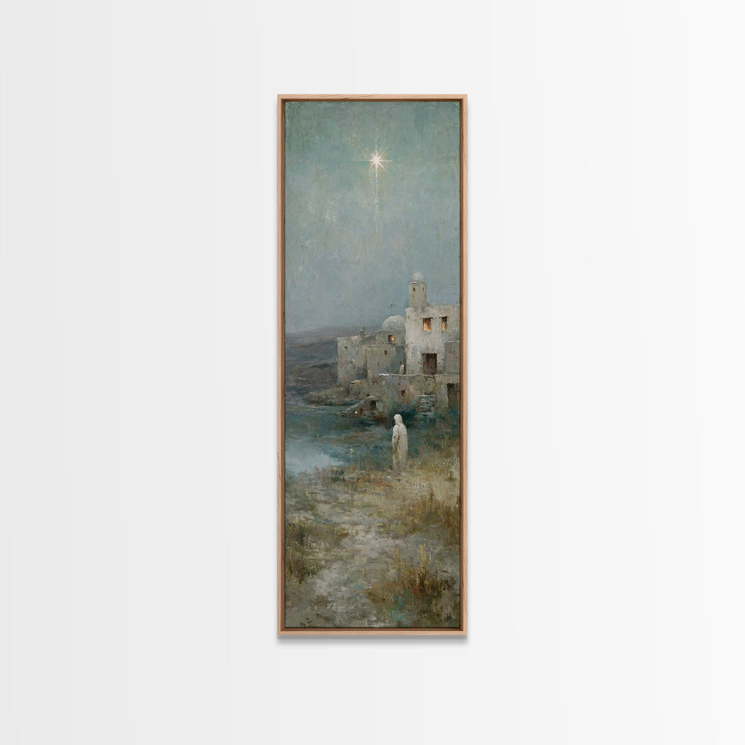 Star Of Salvation | Framed Canvas Print | Skinny Art | Christian Christmas Art | Christian Art Canvas | Christian Art | Christmas Wall Art