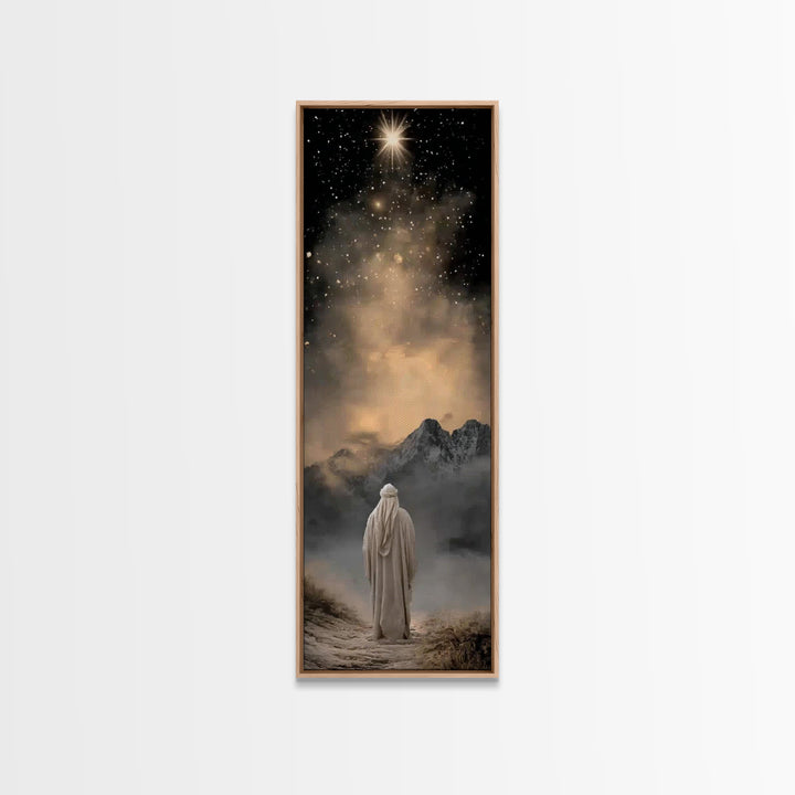 Bethlehem Night Sky – Framed Canvas Print – Tall Skinny Art Print – Christian Christmas Art – Christmas Wall Art – Christian Art Canvas – C