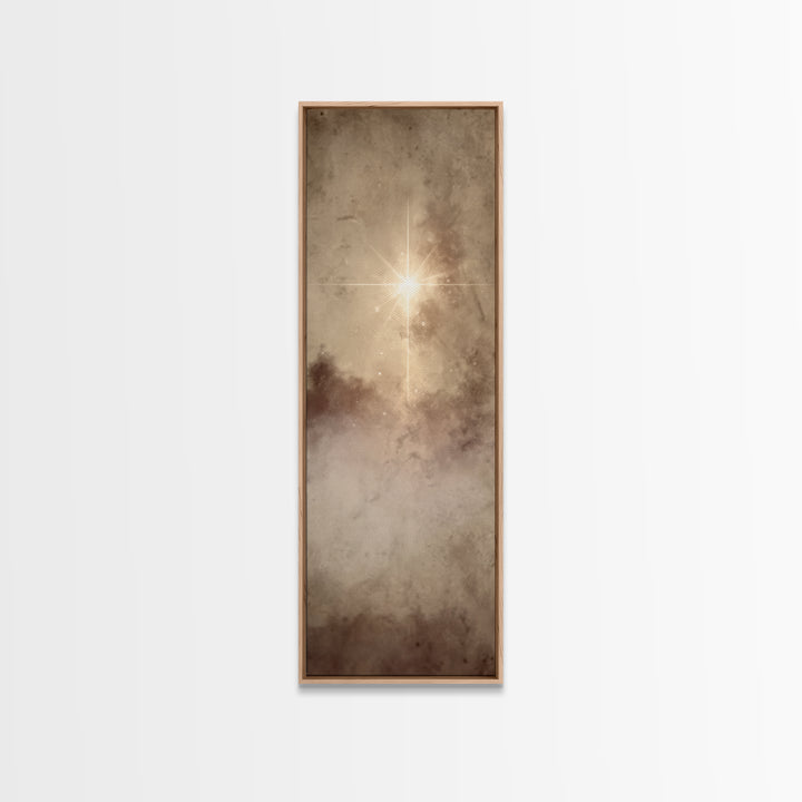 Shepherd’s Guiding Star, Framed Canvas Print, Narrow Art, Christian Christmas Art, Christian Art Canvas, Christmas Wall Art, Christian Art