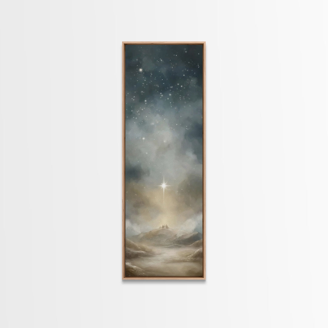Holy Star Promise – Framed Canvas Print – Tall Skinny Art Print – Christian Art – Christian Art Canvas – Christmas Wall Art – Christian Chr