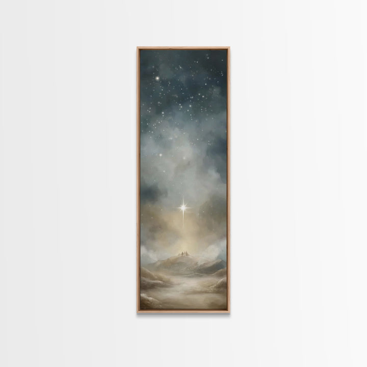 Holy Star Promise – Framed Canvas Print – Tall Skinny Art Print – Christian Art – Christian Art Canvas – Christmas Wall Art – Christian Chr