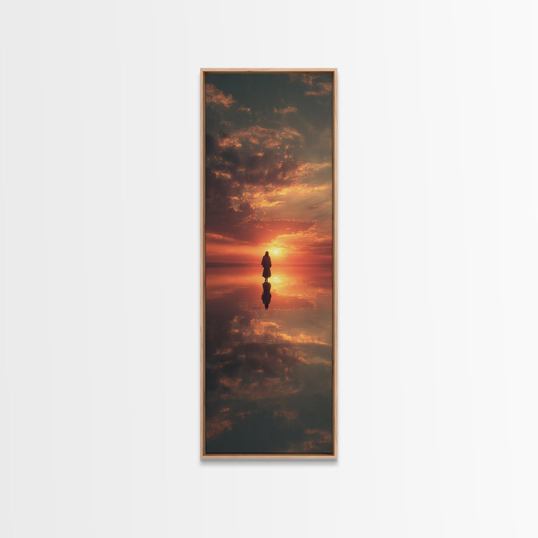 Radiant Evening Hope – Framed Canvas Print – Tall Skinny Art Print – Christian Art Canvas – Christian Wall Art – Jesus Painting – Large Chr