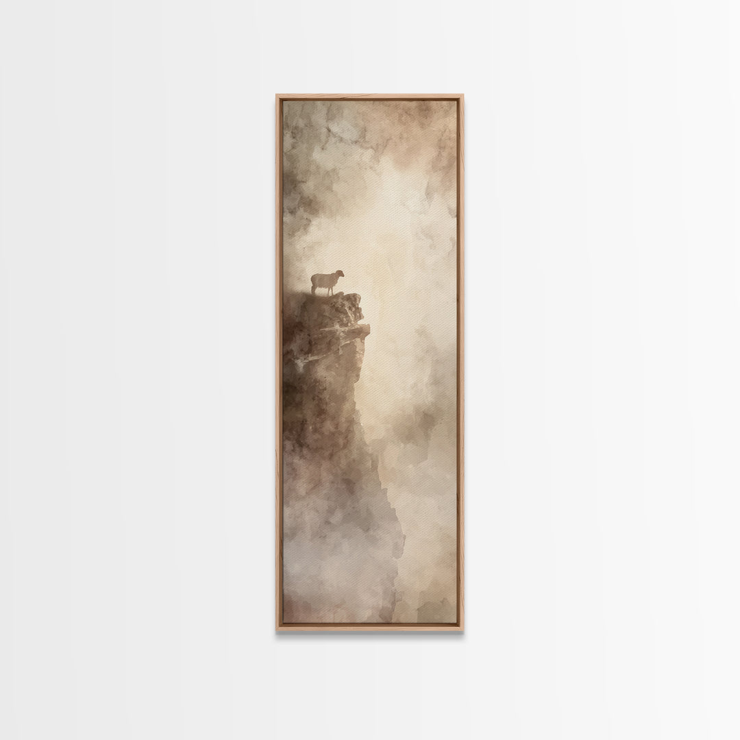 Highland Edge Peace | Framed Canvas Print | Christian Art | Christian Art Canvas | Christian Wall Art | Modern Christian Art | Tall Skinny