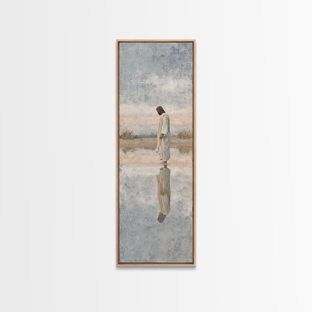 Spirit Of The Mountain – Framed Canvas Print – Tall Narrow Wall Art – Christian Art Canvas – Christian Wall Art – Abstract Christian Art –