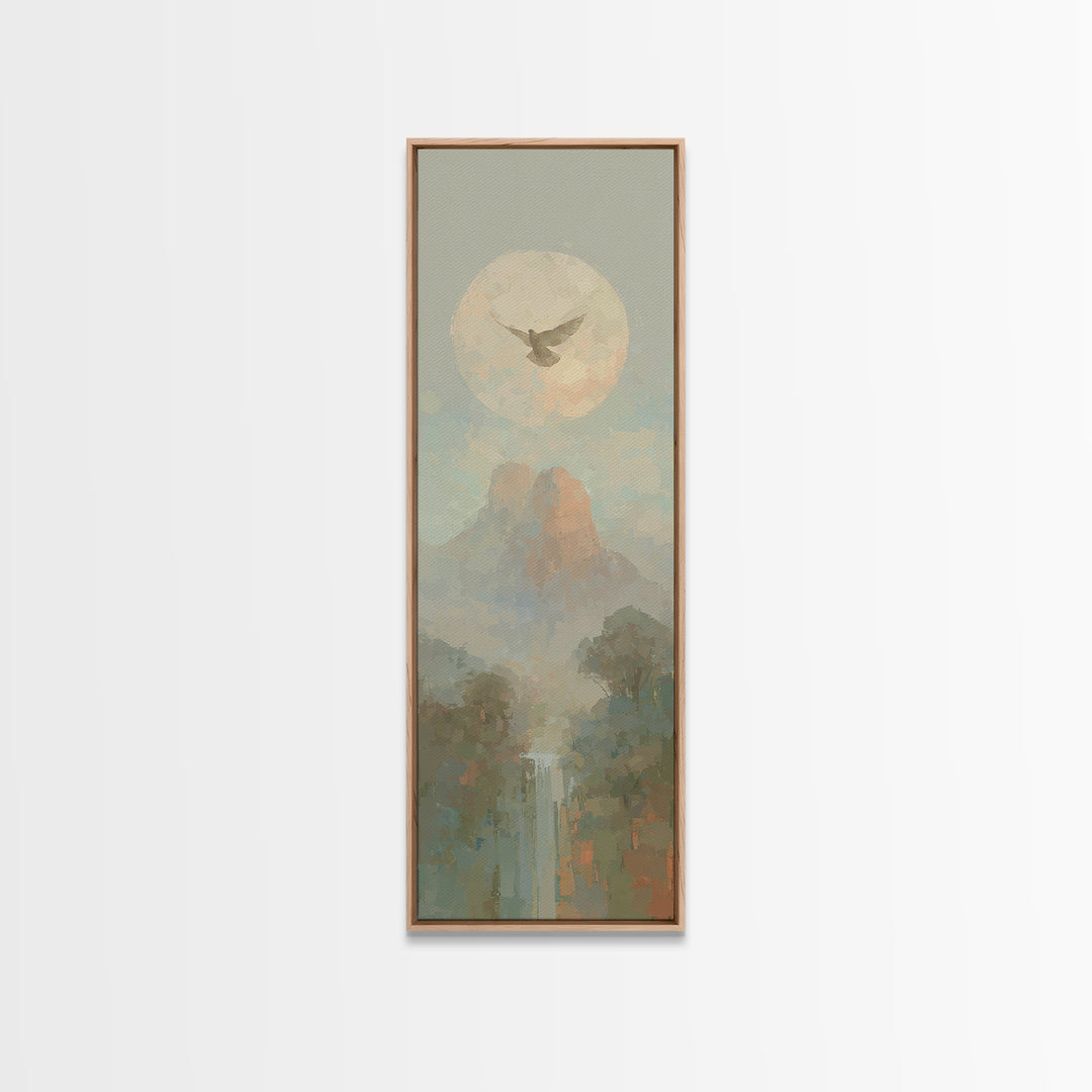 Dove Of Peace Rising – Framed Canvas Print – Tall Skinny Art Print – Christian Art Canvas – Christian Wall Art – Christian Art – Christian