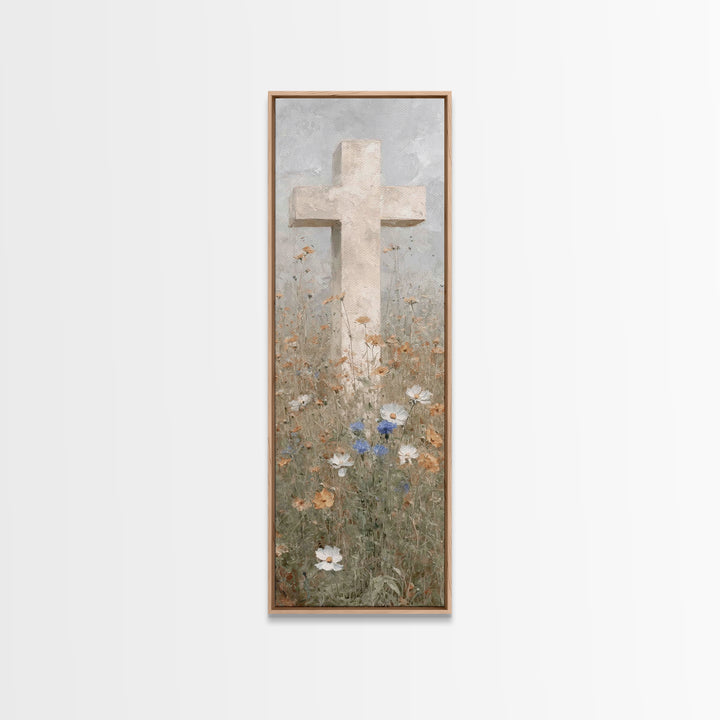 Field Of Mercy – Framed Canvas Print – Christian Art Canvas – Tall Narrow Wall Art – Jesus Painting – Christian Wall Art
