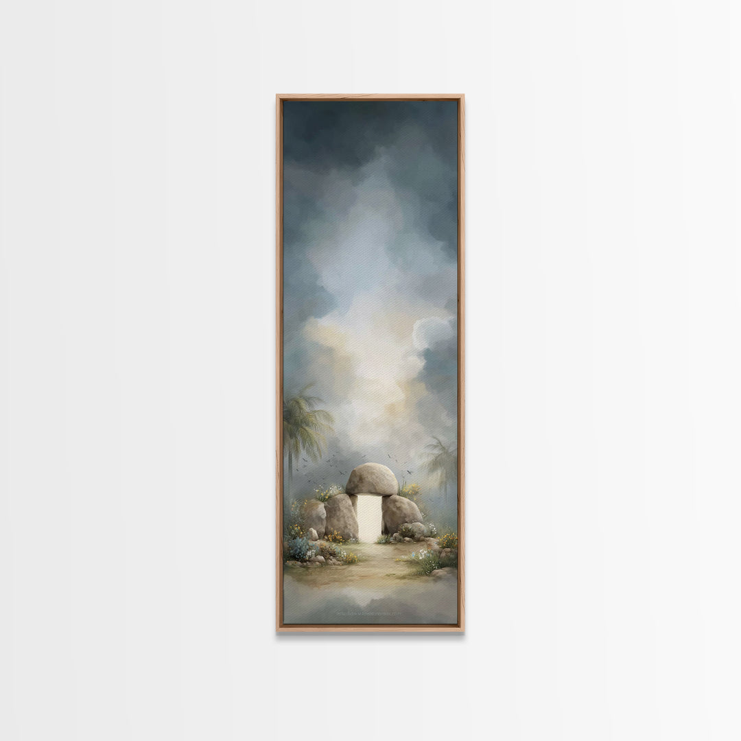 Tomb Of Radiance – Framed Canvas Print – Christian Art Canvas – Christian Wall Art – Tall Narrow Wall Art – Jesus Painting