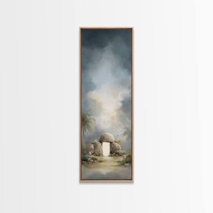 Tomb Of Radiance – Framed Canvas Print – Christian Art Canvas – Christian Wall Art – Tall Narrow Wall Art – Jesus Painting