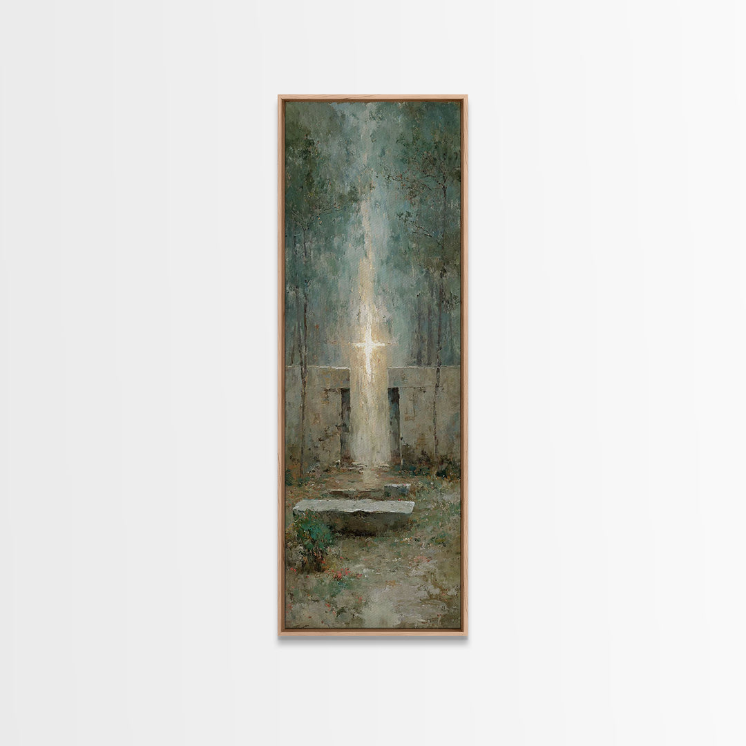 Ascension Glory Sky – Framed Canvas Print – Tall Narrow Wall Art – Jesus Painting – Christian Wall Art – Christian Art Canvas