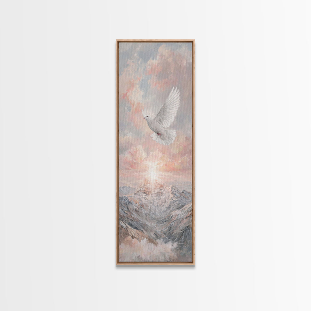 Wings Of Holy Peace – Framed Canvas Print – Skinny Art – Christian Wall Art – Christian Art Canvas – Subtle Christian Art – Modern Christia