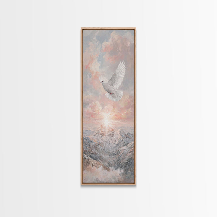 Wings Of Holy Peace – Framed Canvas Print – Skinny Art – Christian Wall Art – Christian Art Canvas – Subtle Christian Art – Modern Christia