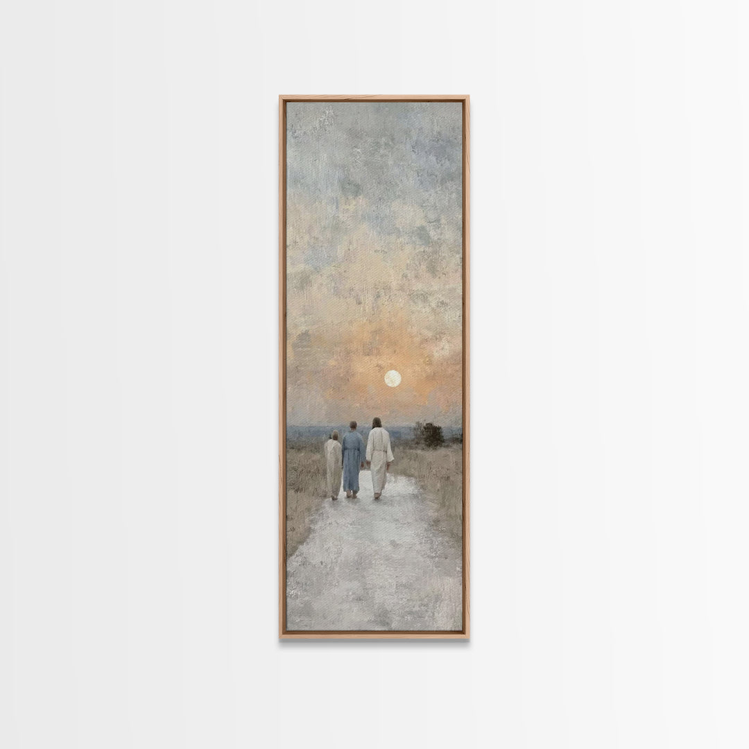 Sunset Of Mercy – Framed Canvas Print – Christian Art Canvas – Jesus Painting – Christian Wall Art – Tall Narrow Wall Art