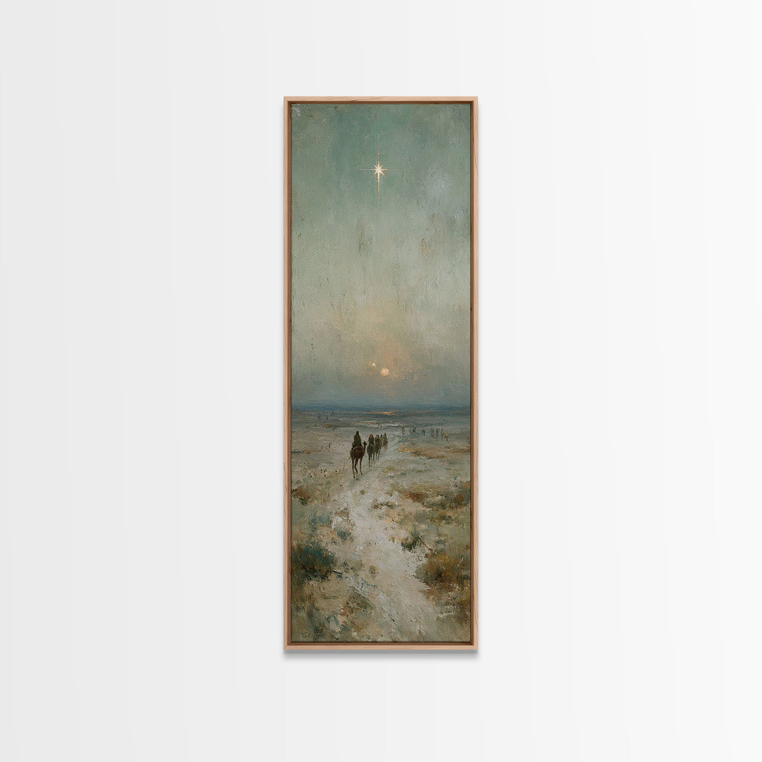 Guiding Star Path – Framed Canvas Print – Jesus Painting – Christian Wall Art – Tall Narrow Wall Art – Christian Art Canvas