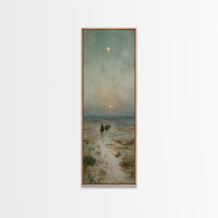 Guiding Star Path – Framed Canvas Print – Jesus Painting – Christian Wall Art – Tall Narrow Wall Art – Christian Art Canvas