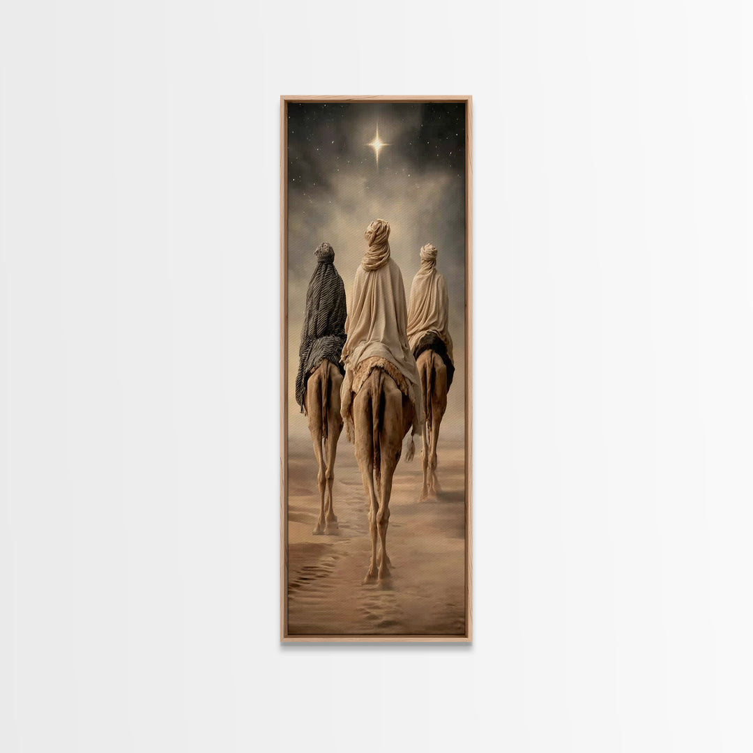 Night Of Wonder – Framed Canvas Print – Tall Narrow Wall Art – Christian Art Canvas – Christian Wall Art – Jesus Painting