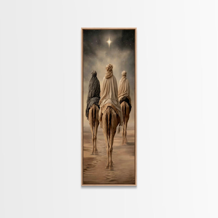 Night Of Wonder – Framed Canvas Print – Tall Narrow Wall Art – Christian Art Canvas – Christian Wall Art – Jesus Painting