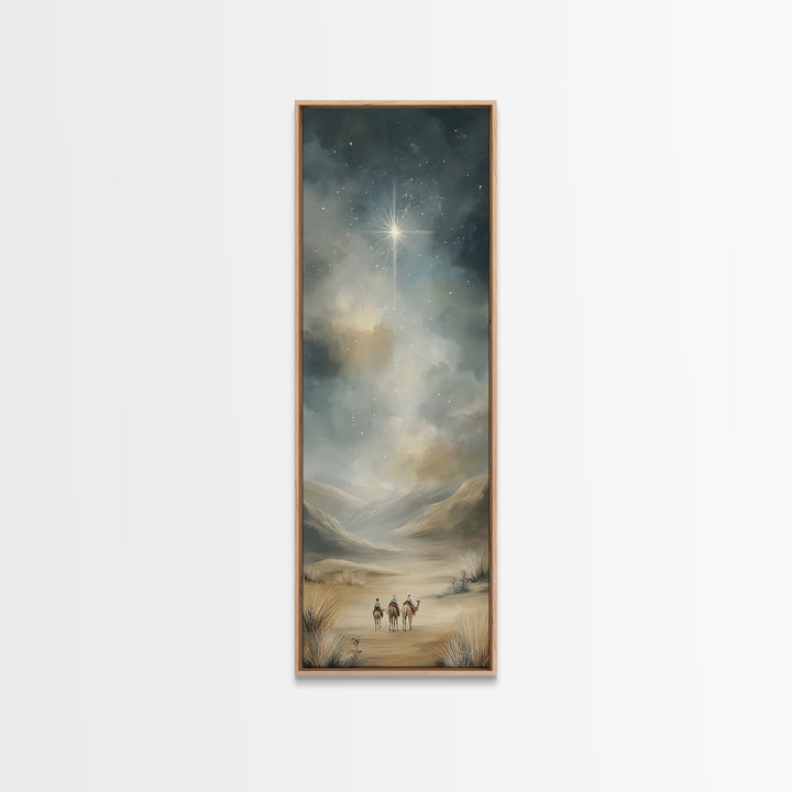 Guiding Star Journey | Framed Canvas Print | Skinny Art | Christian Art Canvas | Christmas Wall Art | Christian Painting