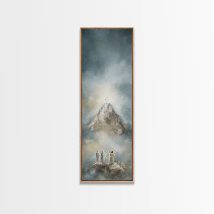 Mountaintop Glory | Framed Canvas Print | Tall Narrow Wall Art | Christian Art | Christian Art Canvas | Jesus Painting