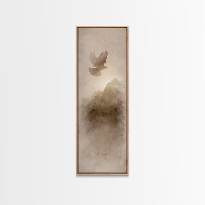 Wings Of Peace – Framed Canvas Print – Christian Wall Art – Christian Art Canvas – Tall Narrow Wall Art – Jesus Painting – Christian Decor