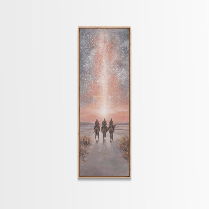 Celestial Caravan | Framed Canvas Print | Tall Skinny Art Print | Christian Wall Art | Christian Art Canvas | Christmas Art