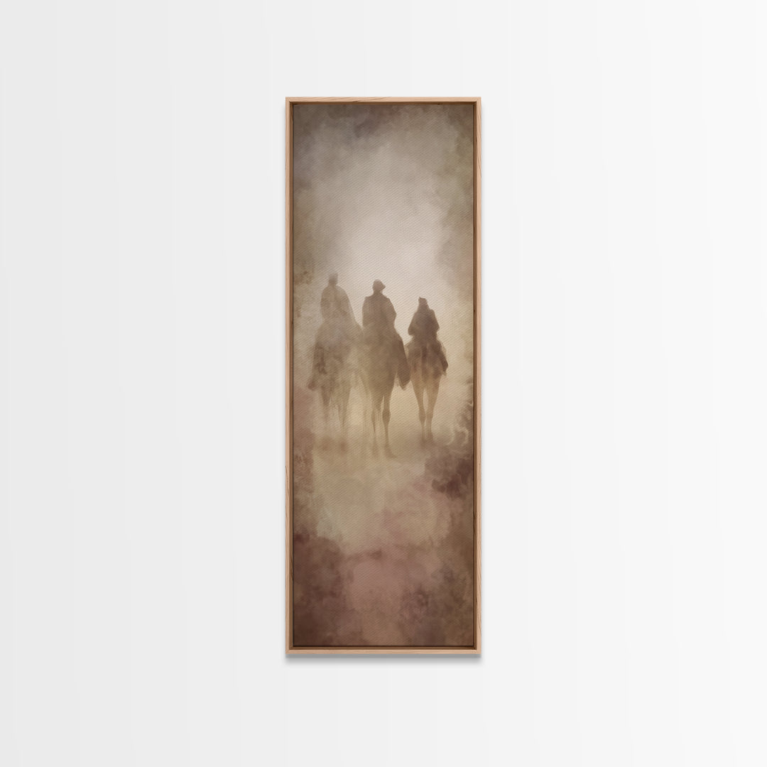 The Midnight Caravan – Framed Canvas Print – Tall Skinny Art Print – Christian Art Canvas – Christian Wall Art – Christmas Art – Christian