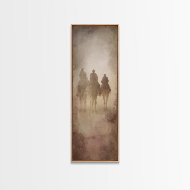 The Midnight Caravan – Framed Canvas Print – Tall Skinny Art Print – Christian Art Canvas – Christian Wall Art – Christmas Art – Christian