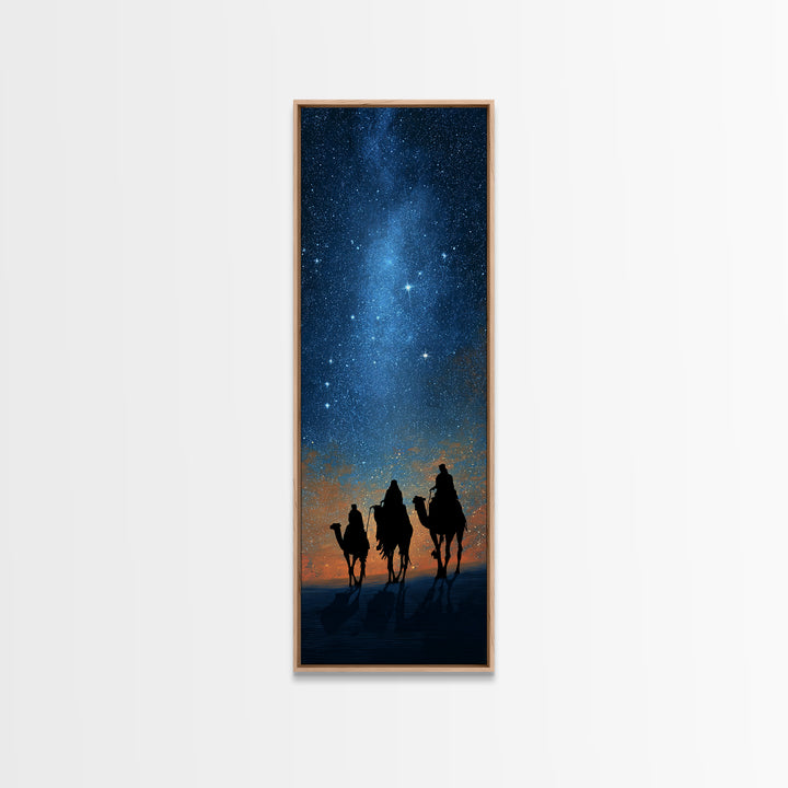 The Guiding Light – Framed Canvas Print – Narrow Art – Christian Art – Christian Art Canvas – Christian Christmas Art – Christmas Wall Art