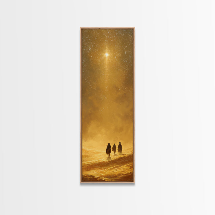 Holy Desert Trek – Framed Canvas Print – Christian Wall Art – Narrow Art – Christmas Art – Christian Art Canvas