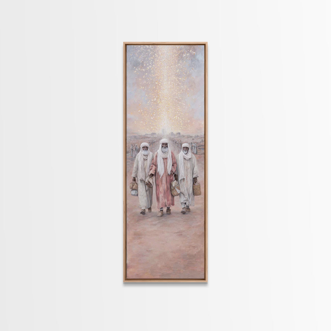 Wisemen’s Ascent – Framed Canvas Print – Christian Art Work – Tall Skinny Art Print – Christian Christmas Art – Christian Wall Art
