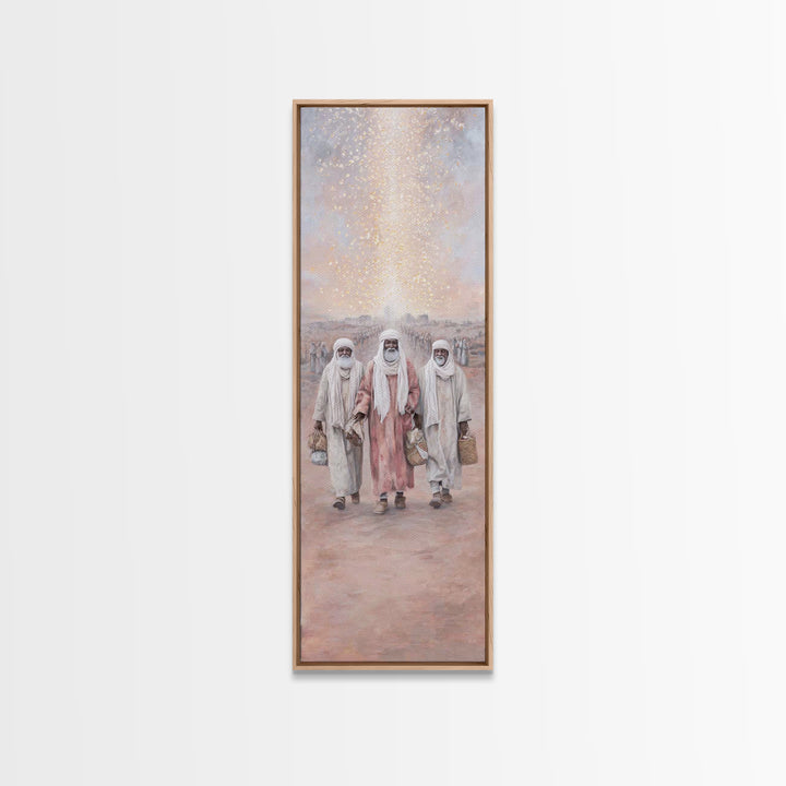 Wisemen’s Ascent – Framed Canvas Print – Christian Art Work – Tall Skinny Art Print – Christian Christmas Art – Christian Wall Art