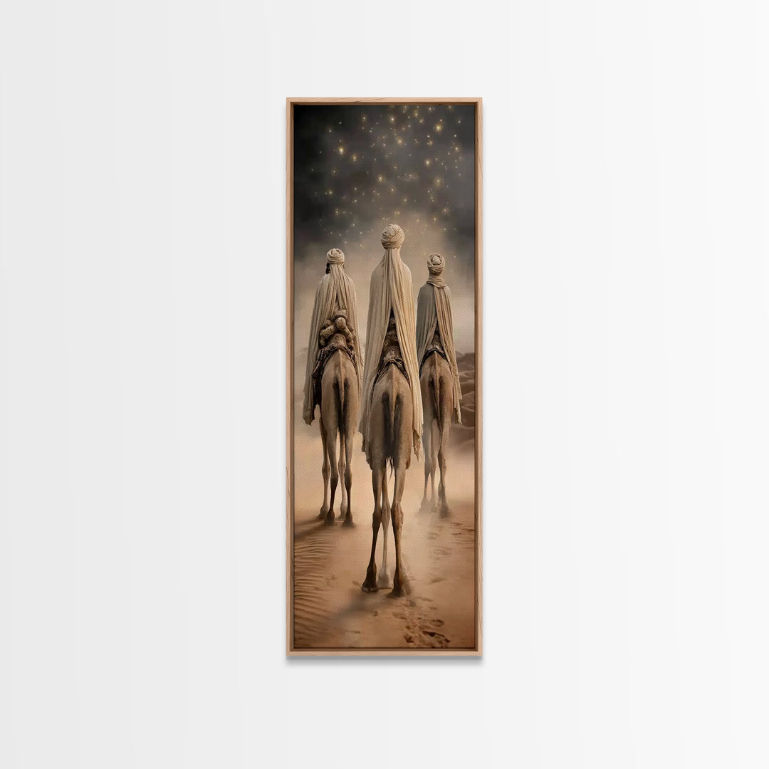 Pilgrims Of Light – Framed Canvas Print – Christian Wall Art – Narrow Art – Christian Art Work – Christian Christmas Art
