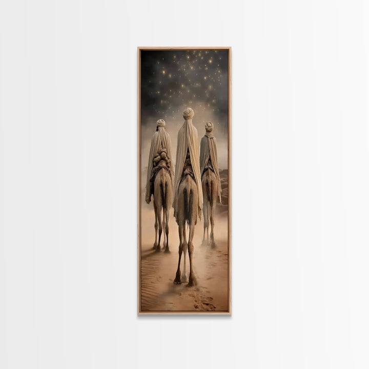Pilgrims Of Light – Framed Canvas Print – Christian Wall Art – Narrow Art – Christian Art Work – Christian Christmas Art