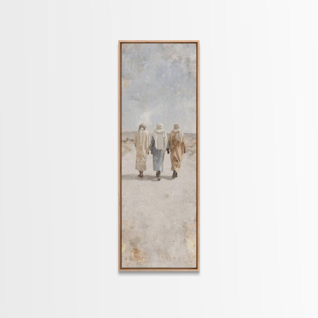 Pilgrims Of Grace – Framed Canvas Print – Christian Art Canvas – Skinny Art – Christian Christmas Art – Christian Wall Art