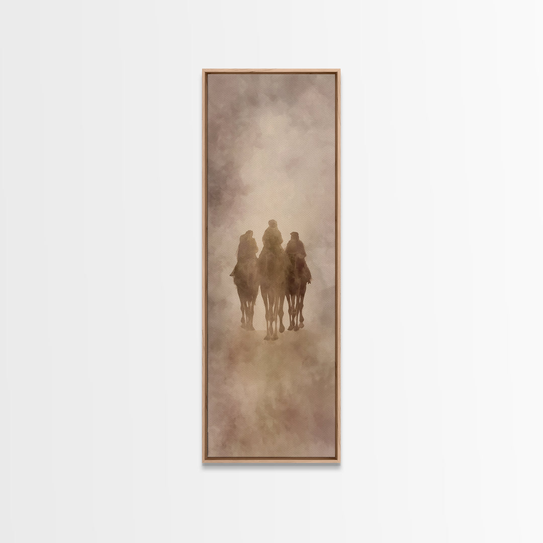 Golden Star Calling – Framed Canvas Print – Christian Art Canvas – Tall Narrow Wall Art – Christian Christmas Art – Christian Art