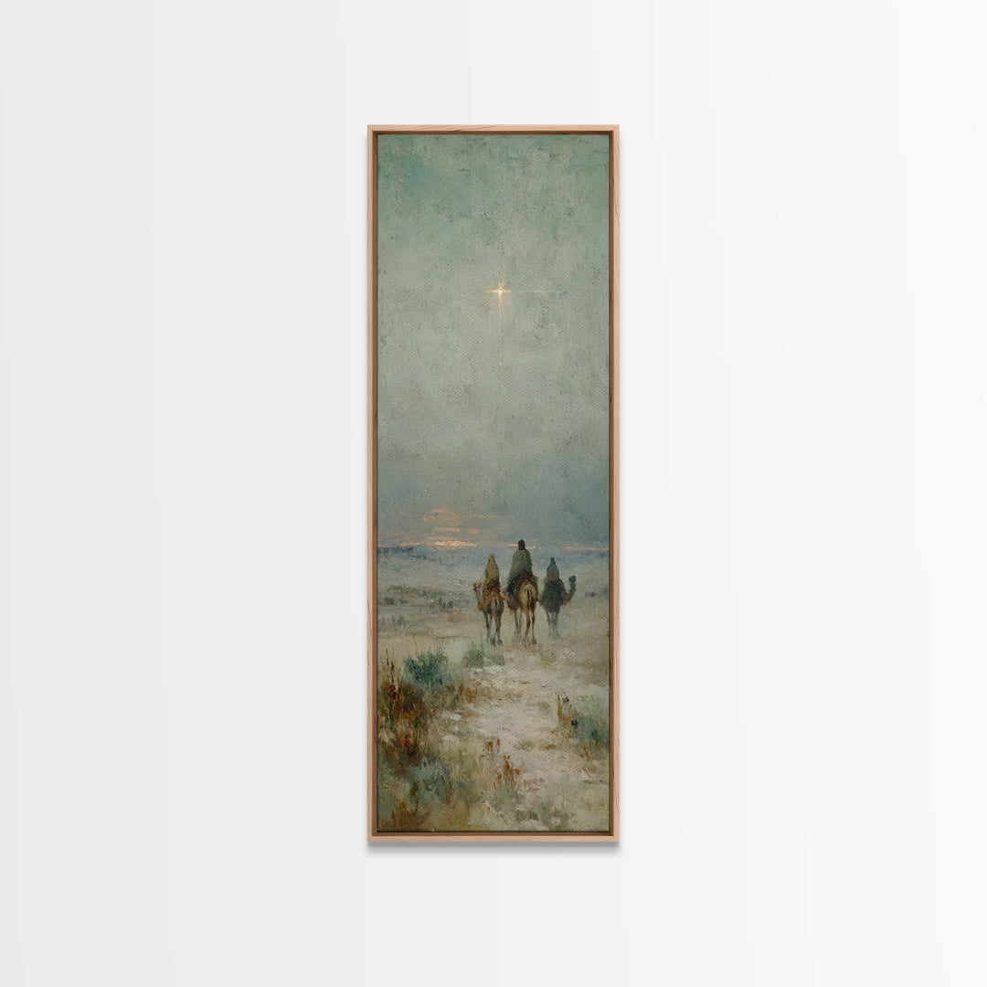 Morning Star Road – Framed Canvas Print – Christian Wall Art – Narrow Art – Christian Christmas Art – Christian Art Work
